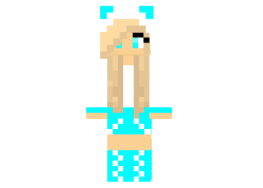 Skin Chica Azul Mapache para Minecraft
